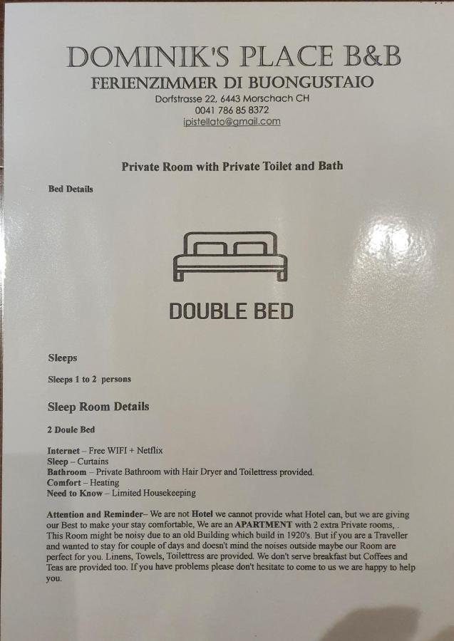 Buongustaio1 Zimmer Mit Ensuite T&B Morschach Exteriör bild
